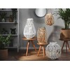 Beliani Žibintas TONGA Bamboo Wood 56 cm Baltas