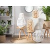 Beliani Žibintas TONGA Bamboo Wood 56 cm Baltas
