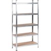 Beliani Sandėliavimo lentyna XITTA Metal 180 cm 90 cm Sidabrinė