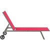 Beliani Deckchair sodo LEVANZO Prailginamas metalinis Raudona