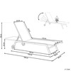 Beliani Deckchair sodo LEVANZO Prailginamas metalinis Raudona