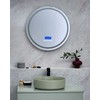 Beliani Vonios veidrodis su LED apšvietimu BROGNON 60 cm, integruotas „Bluetooth“ garsiakalbis, sidabrinis