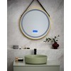 Beliani LED vonios veidrodis DAROIS 60 cm x 60 cm su integruotu Bluetooth garsiakalbiu, auksinis