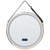 Beliani LED vonios veidrodis DAROIS 60 cm x 60 cm su integruotu Bluetooth garsiakalbiu, auksinis