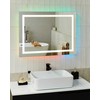 Beliani Vonios veidrodis su LED apšvietimu PRENOIS 80 x 60 cm, sidabrinis
