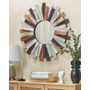Beliani Sieninis veidrodis TAMPICO 75 cm x 75 cm eglės medienos spalvotas