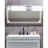 Beliani Vonios veidrodis su LED apšvietimu AVRANCHES 120 cm 60 cm Sidabrinis