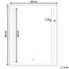 Beliani Vonios kambario veidrodis su LED apšvietimu MARTINET 60 cm 80 cm, sidabrinis