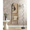 Beliani Sieninis veidrodis JARNAGES 45 cm 145 cm metalinis baltas