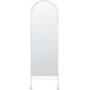 Beliani Sieninis veidrodis JARNAGES 45 cm 145 cm metalinis baltas