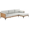 Lauko baldų komplektas Beliani kampinė sofa 4 asmenims, CAVEZZO, kairė pusė, sertifikuota akacijos medienos rutulys