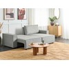 Beliani Išskleidžiama 3 vietų kampinė sofa KARILA, pilka, su daiktadėže, kairinė