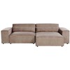 Beliani HELLNAR modulinė kampinė sofa 3 vietų su pufu, šviesiai ruda, kairinė