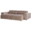 Beliani HELLNAR modulinė kampinė sofa 3 vietų su pufu, šviesiai ruda, kairinė