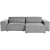 Beliani Trijų vietų modulinė sofa HELLNAR kairinė, pilka su otomane