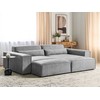 Beliani Trijų vietų modulinė sofa HELLNAR kairinė, pilka su otomane