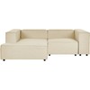 Beliani Modulinė kampinė sofa APRICA, sintetinis linas, smėlio spalvos, dešininė