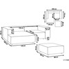 Beliani Modulinė 2 vietų sofa APRICA iš sintetinio lino, bežinė su otomanu, dešininė