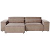 Beliani 3 vietų modulinė kampinė sofa HELLNAR su pufu, šviesiai ruda, dešininė