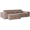 Beliani 3 vietų modulinė kampinė sofa HELLNAR su pufu, šviesiai ruda, dešininė