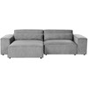 Beliani Modulinė 3 vietų kampinė sofa HELLNAR dešininė, pilka su otomane