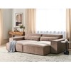 Beliani 3 vietų modulinė kampinė sofa HELLNAR su pufu, šviesiai ruda, dešininė