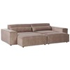 Beliani 3 vietų modulinė kampinė sofa HELLNAR su pufu, šviesiai ruda, dešininė