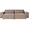 Beliani 3 vietų modulinė kampinė sofa HELLNAR su pufu, šviesiai ruda, dešininė