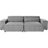 Beliani Modulinė 3 vietų kampinė sofa HELLNAR dešininė, pilka su otomane