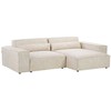 Beliani Modulinė 3 vietų kampinė sofa HELLNAR su otomana, veliūras, šviesiai smėlio spalvos, kairinė