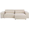Beliani Modulinė 3 vietų kampinė sofa HELLNAR su otomana, veliūras, šviesiai smėlio spalvos, kairinė