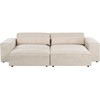 Beliani Modulinė 3 vietų kampinė sofa HELLNAR su otomana, veliūras, šviesiai smėlio spalvos, kairinė