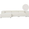 Beliani Modulinė 4 vietų kampinė sofa ARDAL Boucle, laužyta balta, dešinės pusės