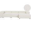 Beliani 4 vietų modulinė kampinė sofa ARDAL Boucle, balkšva, kairinė