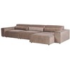 Beliani Modulinė kampinė sofa 4 asmenims HELLNAR su otomana, šviesiai ruda, kairinė