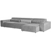 Beliani 5 vietų modulinė kampinė sofa HELLNAR kairinė pilka su otomana