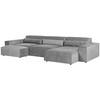 Beliani 5 vietų modulinė kampinė sofa HELLNAR kairinė pilka su otomana