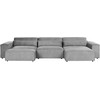 Beliani 5 vietų modulinė kampinė sofa HELLNAR kairinė pilka su otomana