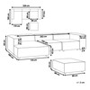 Beliani Trijų vietų modulinė kampinė sofa APRICA, sintetinio lino audinys, smėlio spalvos, su dešinine otomane