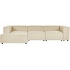Beliani Modulinė 3 vietų sofa APRICA iš sintetinio lino, smėlio spalvos, dešininė