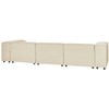 Beliani Modulinė 3 vietų sofa APRICA iš sintetinio lino, smėlio spalvos, dešininė