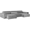 Beliani Modulinė 5 vietų kampinė sofa „HELLNAR“, dešininė, pilka, su otomanu