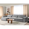 Beliani 4 vietų modulinė kampinė sofa HELLNAR dešininė, pilka