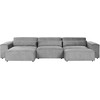Beliani Modulinė 5 vietų kampinė sofa „HELLNAR“, dešininė, pilka, su otomanu