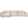 Beliani HELLNAR dešininė modulinė kampinė sofa 4 vietų, šviesiai smėlinė, veliūrinė