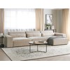 Beliani Modulinė kampinė sofa 4 asmenims HELLNAR, veliūras, šviesiai smėlio spalvos, kairinė