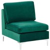 Beliani Modulinė sofa EVJA 4 asmenims, kairinė, žalia, veliūras