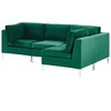 Beliani Modulinė sofa EVJA 4 asmenims, kairinė, žalia, veliūras