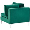 Beliani Modulinė sofa EVJA 4 asmenims, kairinė, žalia, veliūras