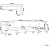 Beliani EVJA modulinė kampinė sofa 5 asmenims, tamsiai mėlyno veliūro, kairinė